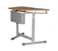 Стол ученический регулируемый трапецевидный с перфорированным экраном на плоскоовальной трубе. (1 элемент) - fgospostavki.ru - Одинцово