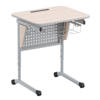 Стол ученический одноместный с перфорированной панелью, наклоном столешницы (0-24°) и корзиной - fgospostavki.ru - Одинцово