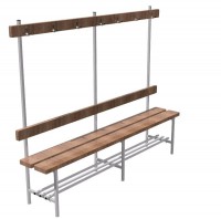 Скамья для раздевалок односторонняя с вешалкой (2 метра) - fgospostavki.ru - Одинцово