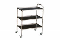 Столик инструментальный передвижной из нержавеющей стали с тремя полками (импортные колеса) - fgospostavki.ru - Одинцово