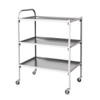 Столик инструментальный передвижной металлический с тремя полками (импортные колеса) - fgospostavki.ru - Одинцово