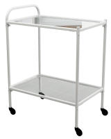 Столик процедурный передвижной металлический с двумя полками из стекла колеса мебельные - fgospostavki.ru - Одинцово