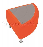 Пуф - сектор на хромированных ножках - fgospostavki.ru - Одинцово