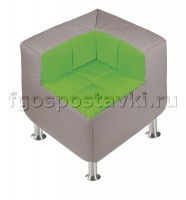 Пуф угловой со спинкой  на хромированных ножках - fgospostavki.ru - Одинцово