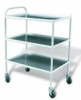 Столик инструментальный передвижной металлический с тремя стеклянными полками (импортные колеса) - fgospostavki.ru - Одинцово