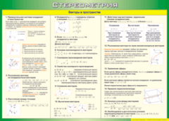 Таблица "Векторы в пространстве (Стереометрия)" (100х140 сантиметров, винил) - fgospostavki.ru - Одинцово