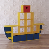 Стеллаж для игрушек "Пароход" - fgospostavki.ru - Одинцово
