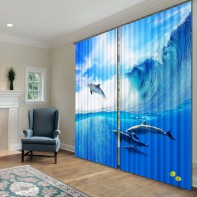 Комплект светонепроницаемых штор "Дельфины" - fgospostavki.ru - Одинцово